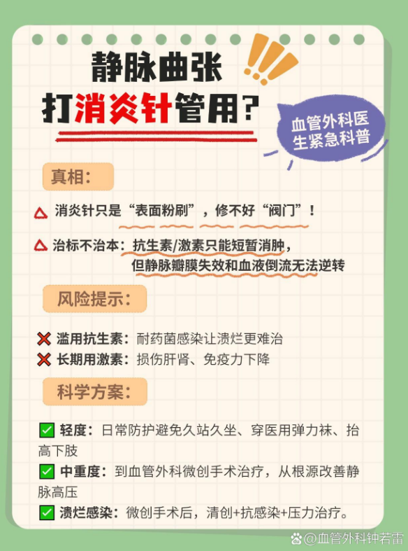 下肢静脉曲张打消炎针管用吗？